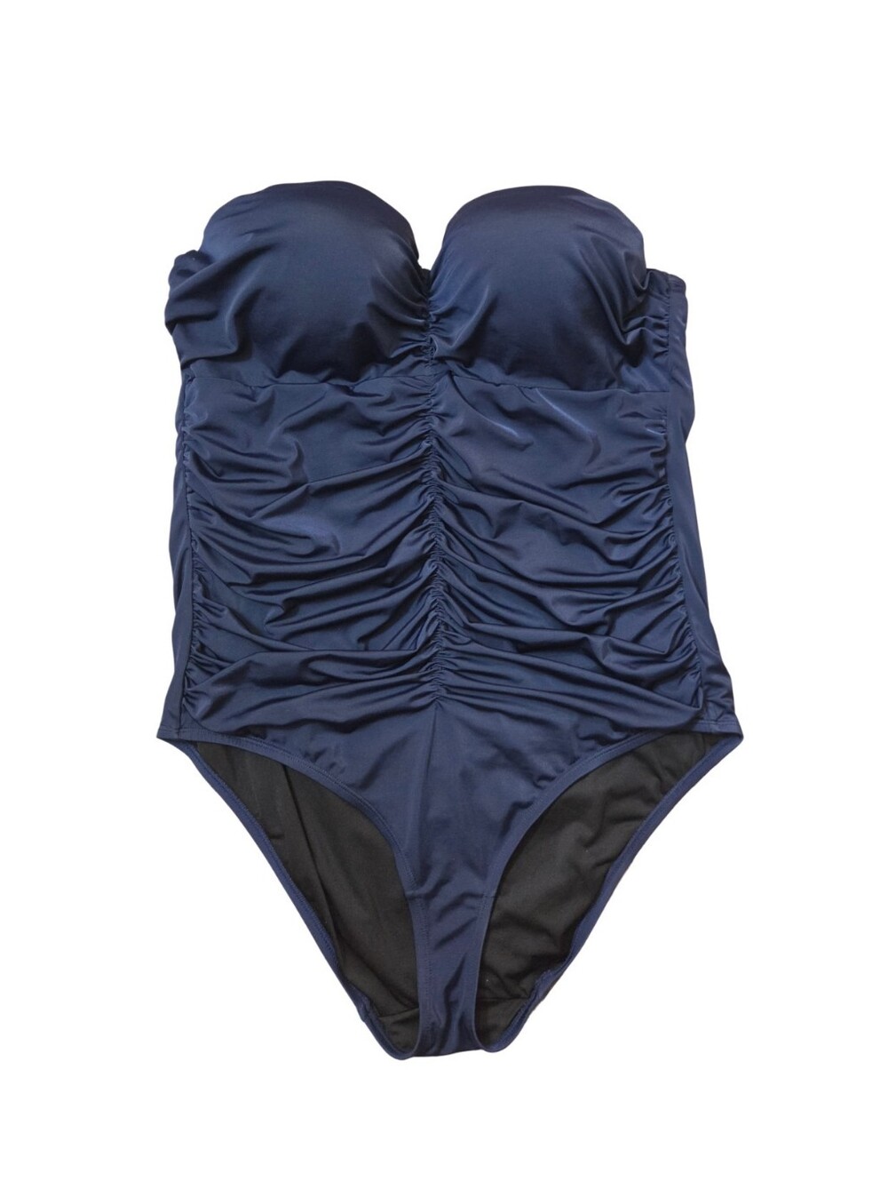 Cacique One-Piece Strapless Swimsuit 46C Bra Closure Blue Slimming Beach Resort